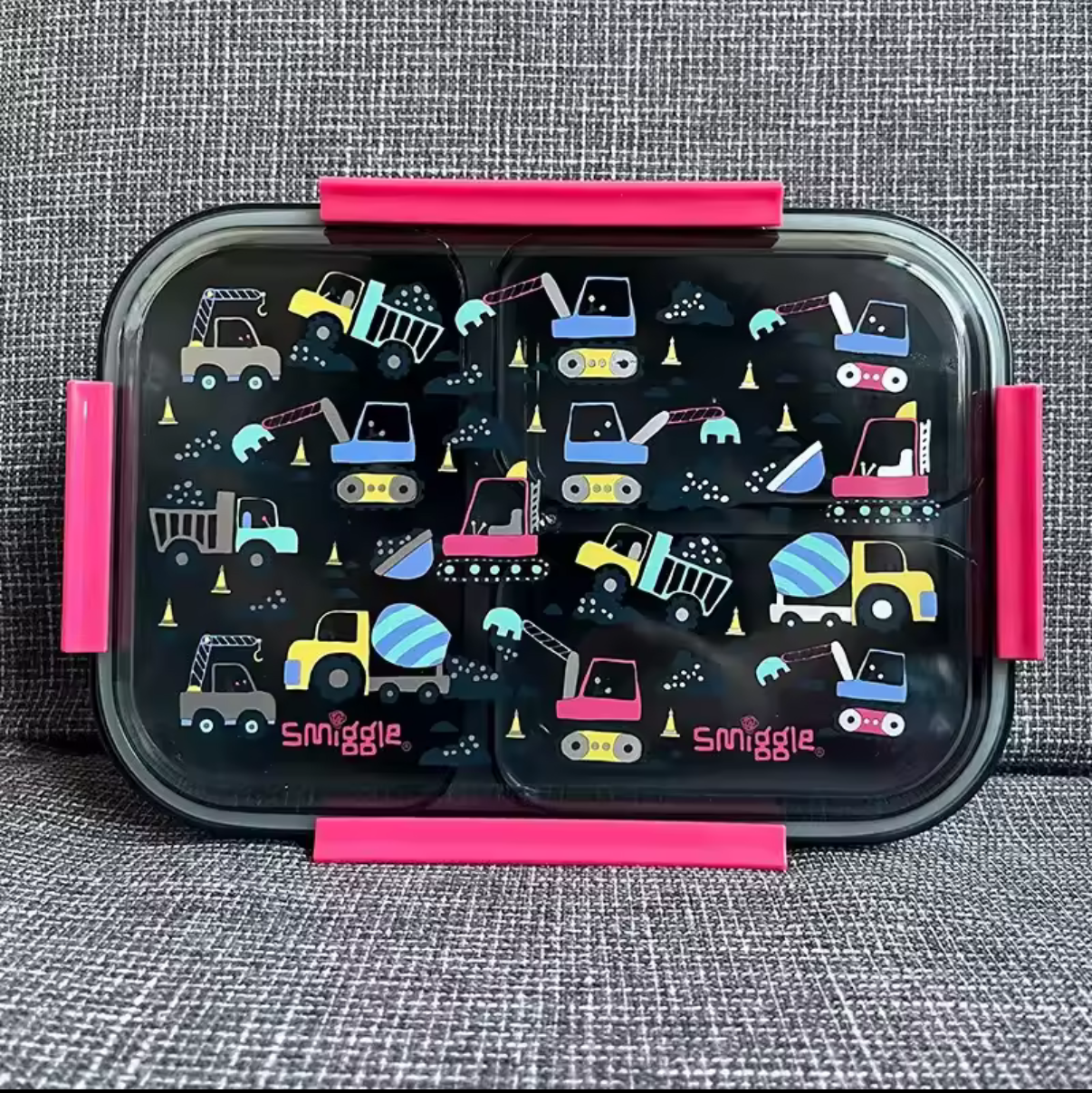 Smiggle - Black Construction Tenny Trio Lunchbox