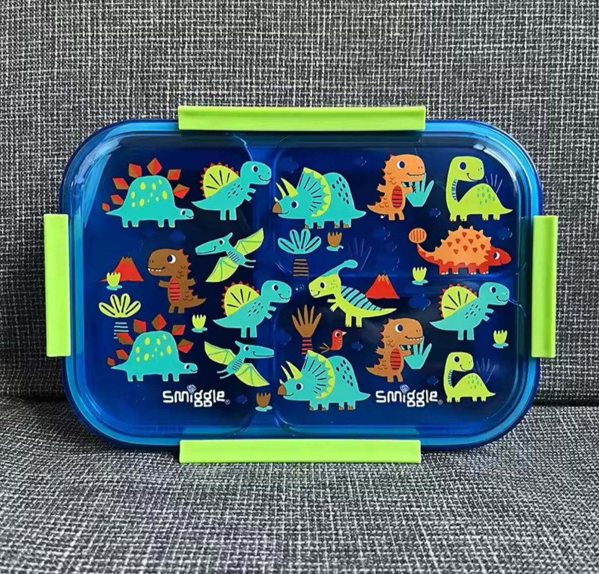 Smiggle - Blue Dino Tenny Trio Lunchbox