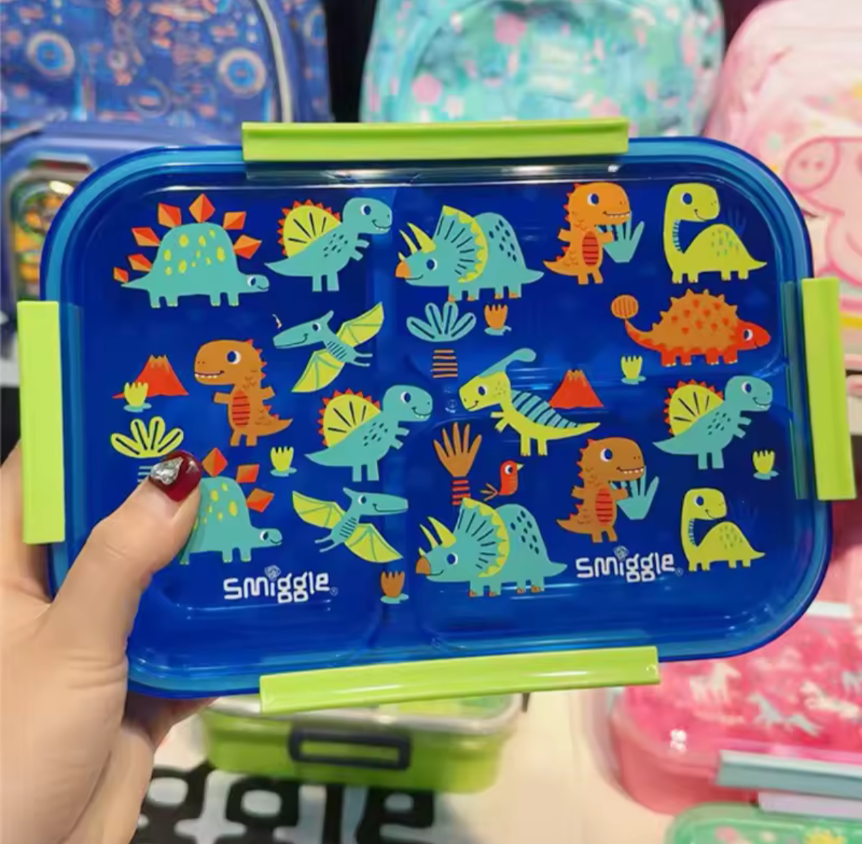 Smiggle - Blue Dino Tenny Trio Lunchbox