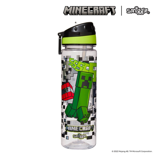 Smiggle - Minecraft 650ML Water Bottle with Straw