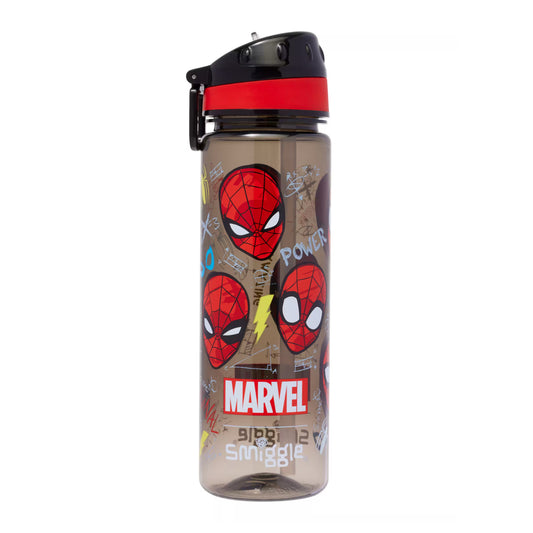 Smiggle - Marvel Spiderman 650ML Water Bottle with Straw