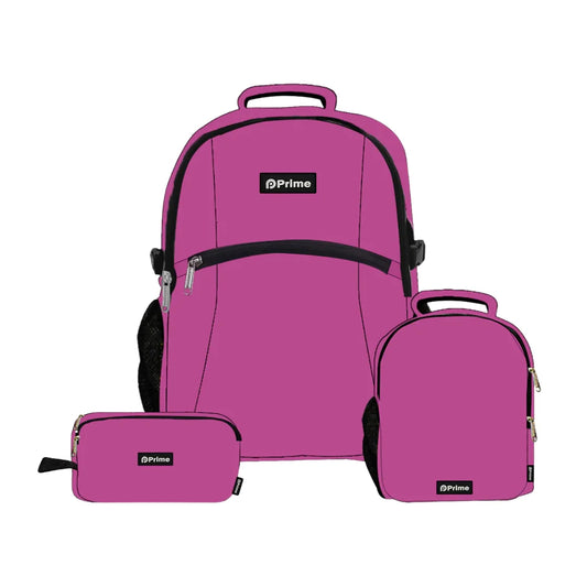 Pink Prime Backpack Set Of 3 Pcs / 45cm