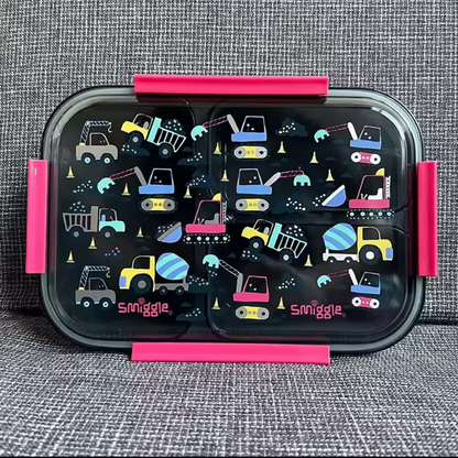 Smiggle - Black Construction Tenny Trio Lunchbox