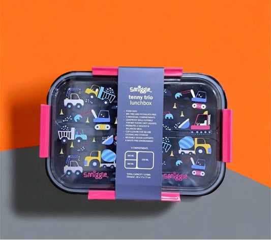 Smiggle - Black Construction Tenny Trio Lunchbox