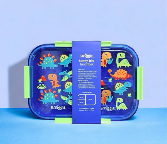 Smiggle - Blue Dino Tenny Trio Lunchbox